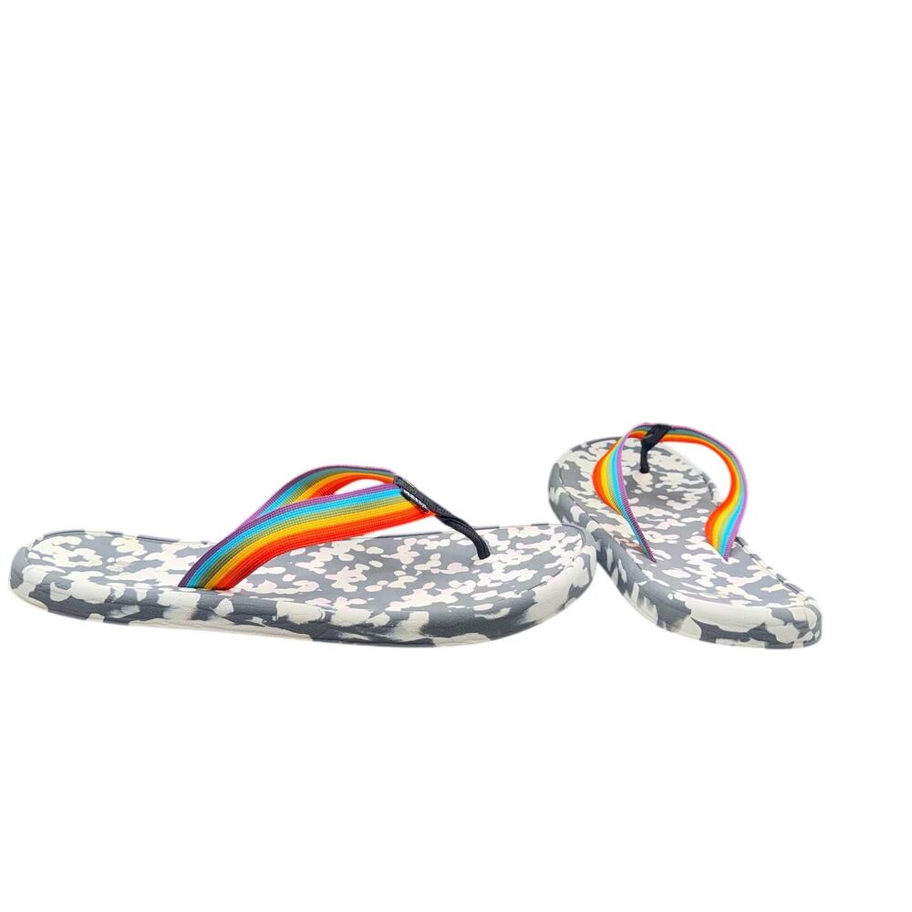 REI Co-op Rainbow Strap Flip Flops Gray Camo Recycled M13 W14